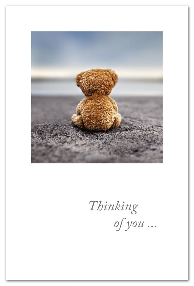 Beached Teddy Bear Thinking of You Card