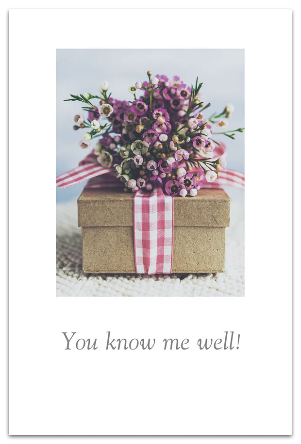 Bouquet on Gift Thank You Card