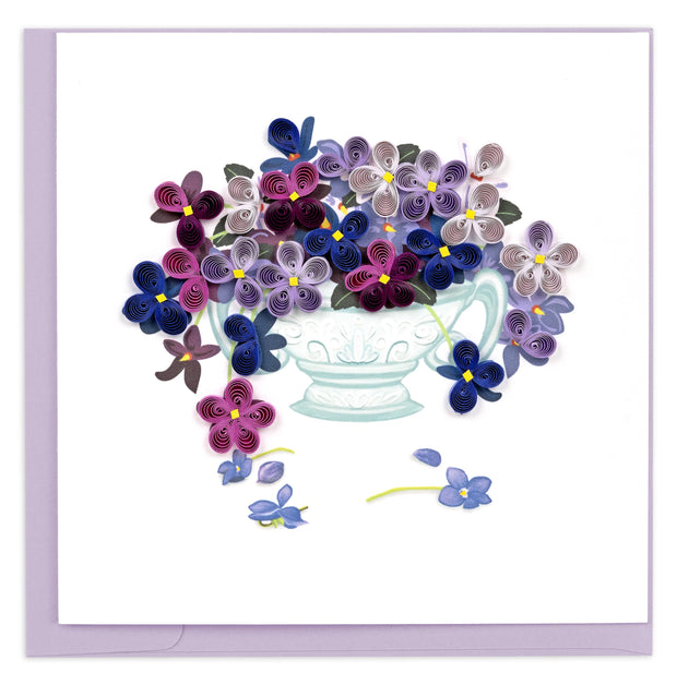 Violet Bouquet Quilling Card