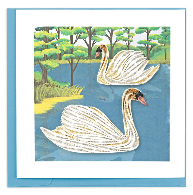Two Swans Quilling Card