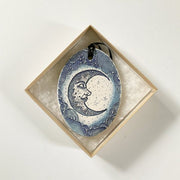 Crescent Moon Pottery Ornament