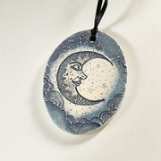 Crescent Moon Pottery Ornament