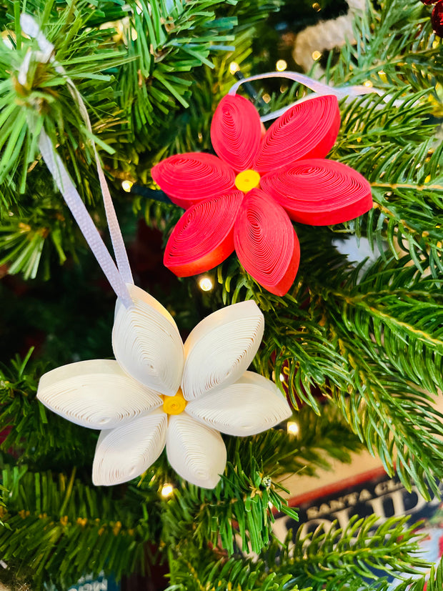 Quilled Poinsettia Ornaments