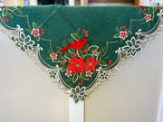 36' Square Christmas Cardinal Table Topper