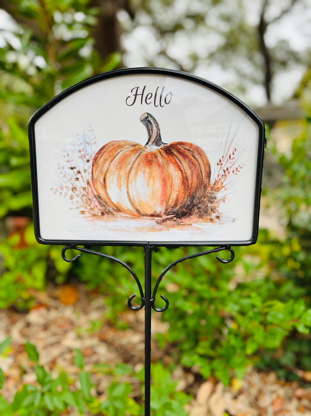Hello Pumpkin Garden Sign
