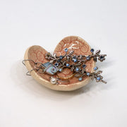 Small Red Heart Pressed Pottery Bowl