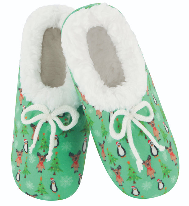 Kids Holly Jolly Holiday Prints Snoozies Slippers, 3 Styles