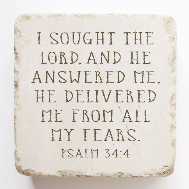 Psalm 34:4 Scripture Stone