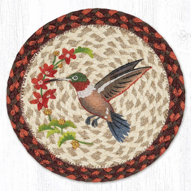 10" Jute Hummingbird Round Trivet