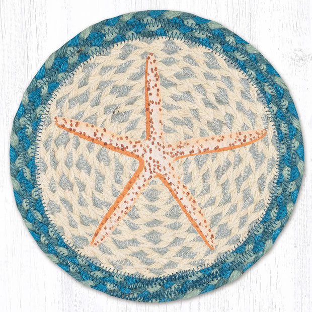 Jute 10" Starfish Trivet Round