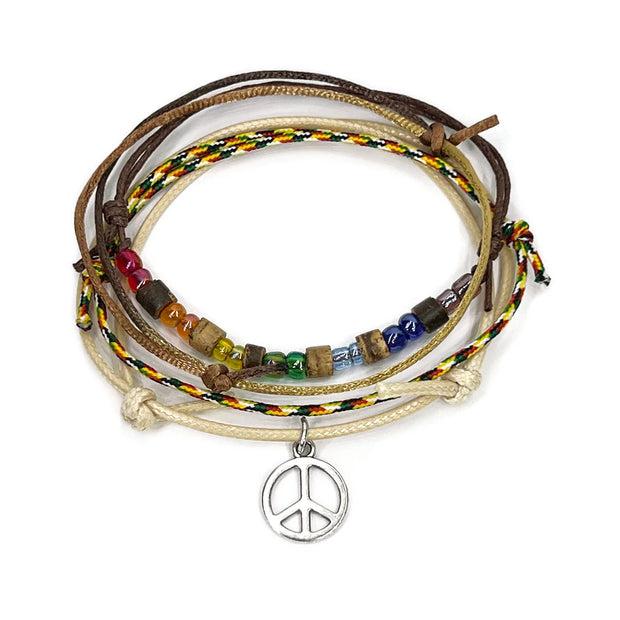Rainbow Peace Bracelet Set