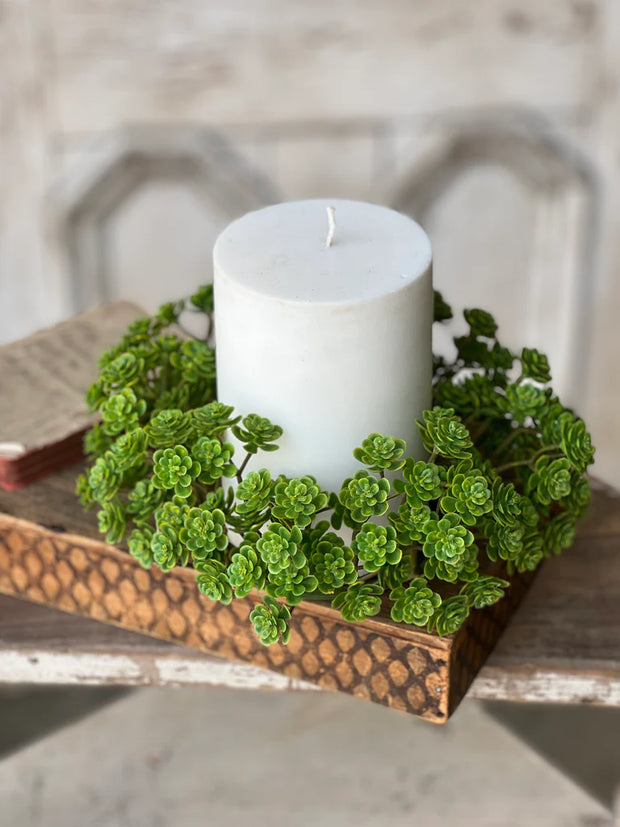 10" Mini Stonecrop Candle Ring
