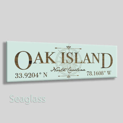 Oak Island Latitude Sign