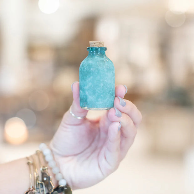 Frosted Green Mini Bottle with Cork