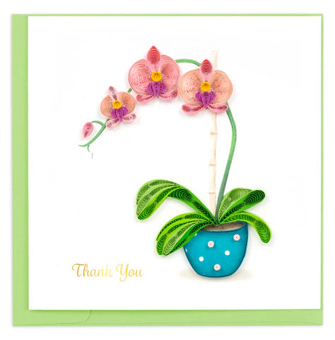 Thank You Potted Orchid Quilling Card