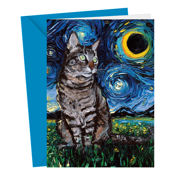 Tabby Night Greeting Card