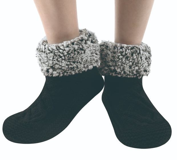 Cable Sherpa Cuffed Crew Women's Snoozies Socks - 4 Styles