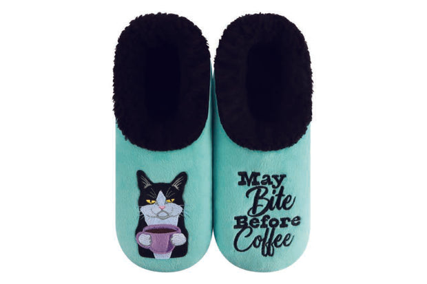 May Bite Before Coffee Snoozies Slippers