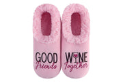 Good Friends Wine Together Snoozies Slippers