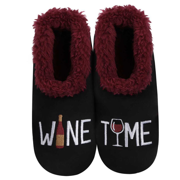 Wine Time Snoozies Slippers