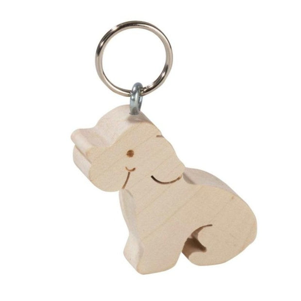 Wooden Dog Keychain