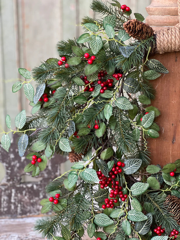 22" Elmsley Pine & Berry Wreath