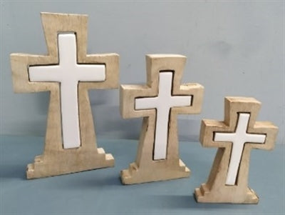 Wooden & White Cross Puzzle Medium