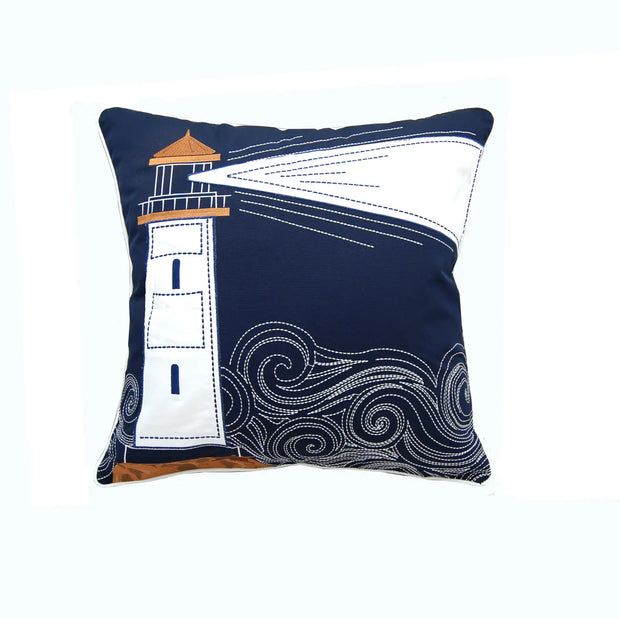 Cape Series Light the Night Embroidered Indoor/Outdoor Pillow