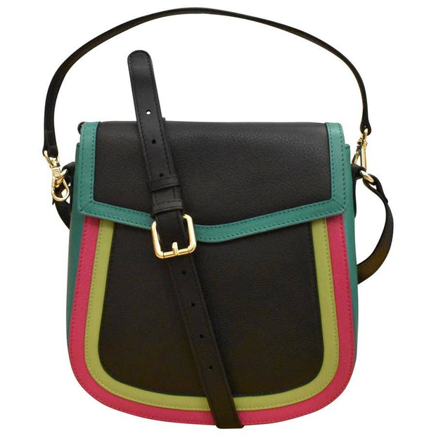 Multi Color Flap Bucket Bag by ili New York