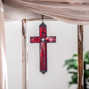 Red Opal Stained Glass Cross