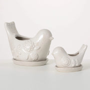 Bird Planter with Saucer, 2 sizes