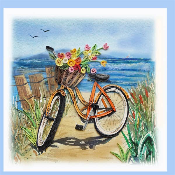Beach Bike Quilling Card