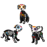 Sugar Skull Dog Figurines