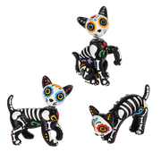 Sugar Skull Cat Figurines