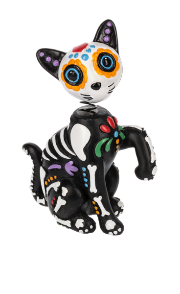 Sugar Skull Cat Figurines