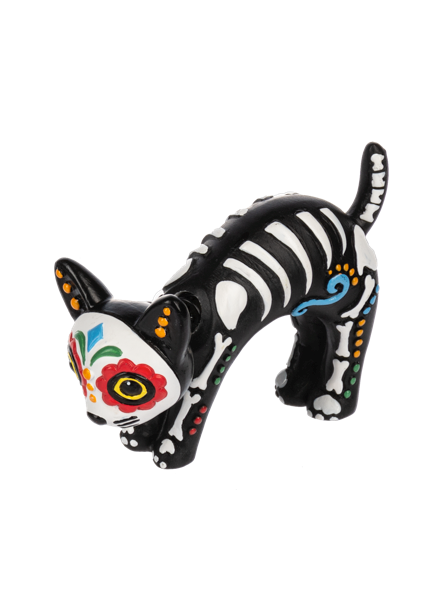 Sugar Skull Cat Figurines