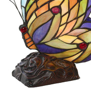 9.5"H Luella Red Butterfly Wings Stained Glass Accent Lampj