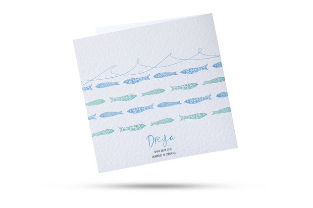 Seafoam Stick (Fish) MAGNET Fused Glass Card