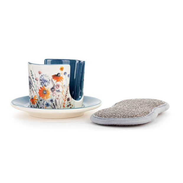 Meadow Flowers Soap Dish with Sponge