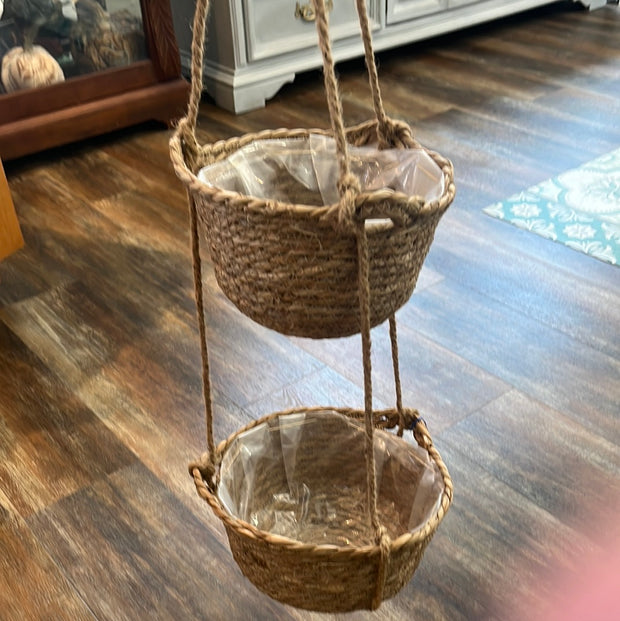 Double Hanging Braided Planter