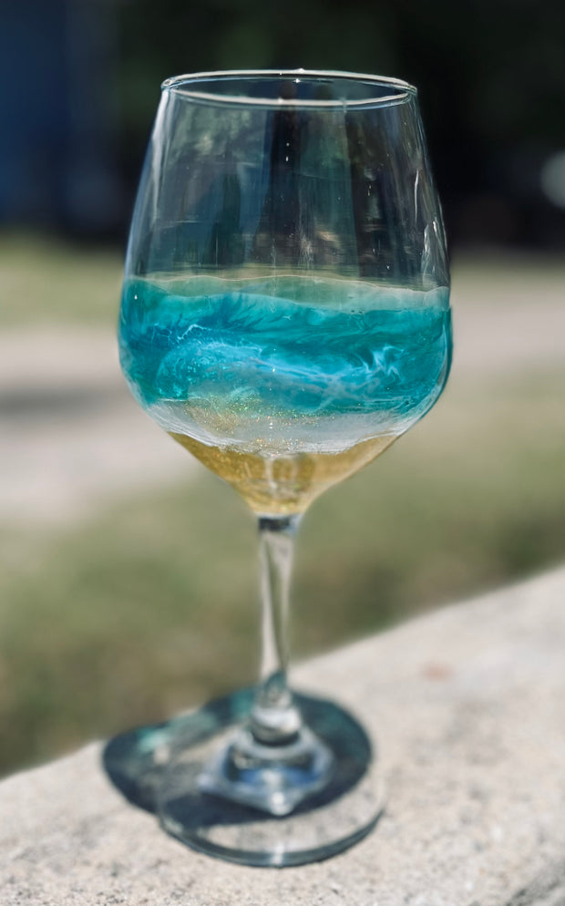 Ocean Stemmed Wine Glass
