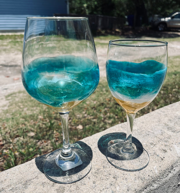 Ocean Stemmed Wine Glass