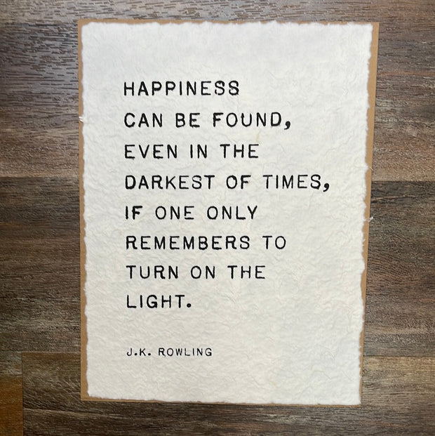 Happiness Can Be Found Recycled Paper Print 12 x 16