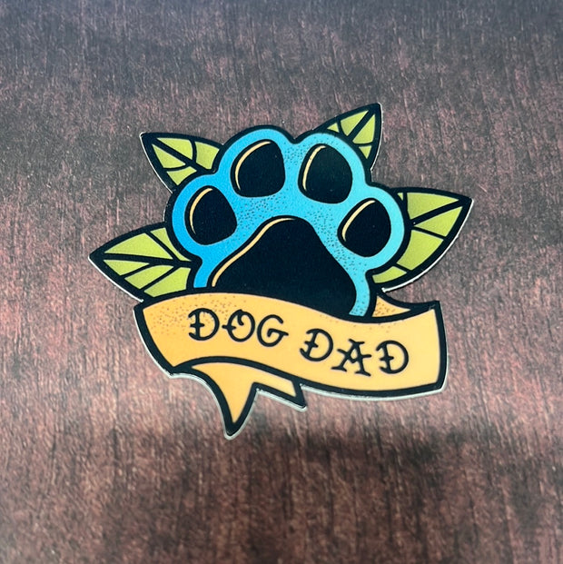 Dog Dad Paw Leaf Decal