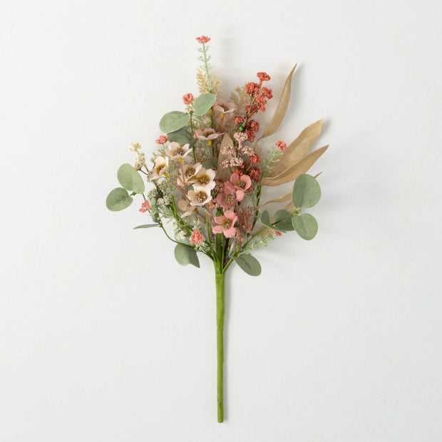 9.5" Rust Flower Eucalyptus Floral Pick