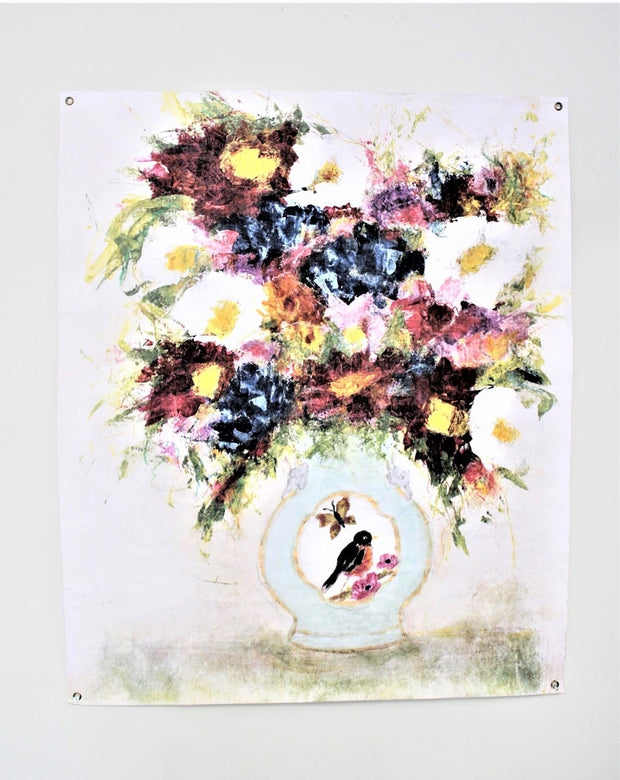 Paper Art Abstract Bird Vase with Flowers