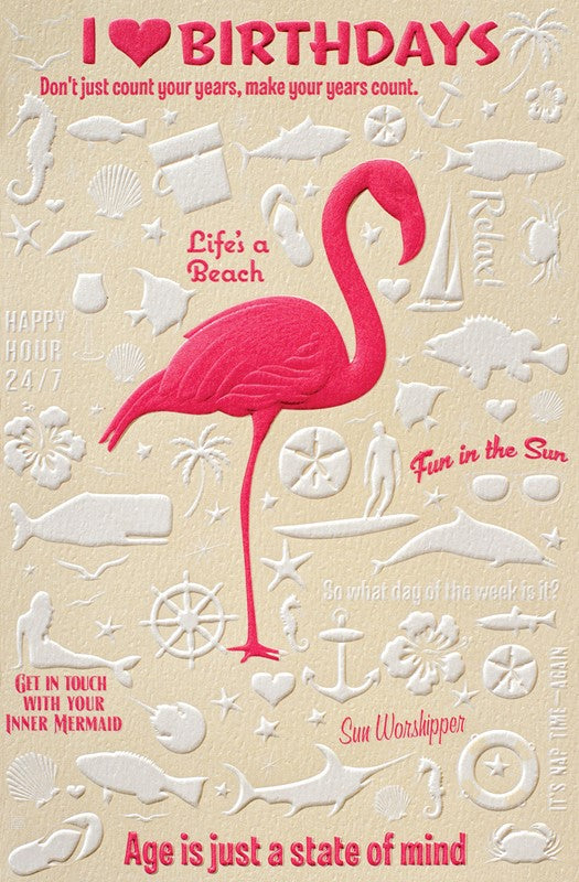 Flamingo Pattern Birthday Greeting Card