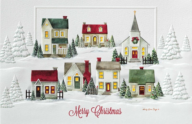 Christmas Village 16 Deluxe Boxed Christmas Cards