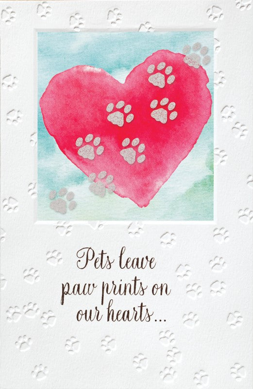 Heart Prints Pet Sympathy Card