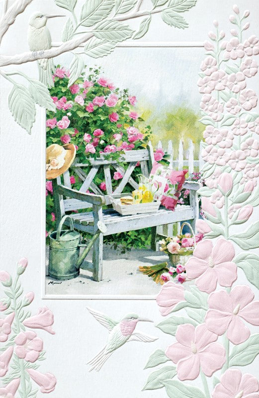 Garden Bench Birthday Greeting Card